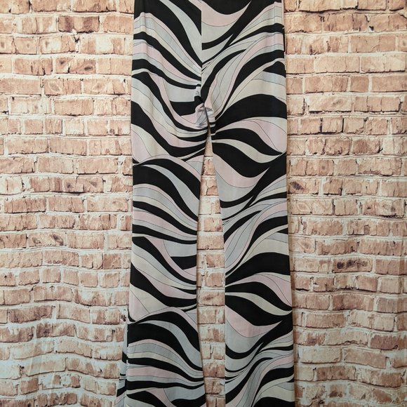 Wide leg pants Zebra-ish Print Check Measurements for SIZE - Picture 5 of 8